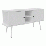 BAHUT LUMYA L 143,5 X P 40 X H 75 CM PIED MÉTAL BLANC 2 PORTES BLANC