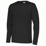 COTTOVER T-SHIRT MANCHES LONGUES HOMME - CERTIFIÉ GOTS NOIR - TAILLE L