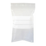 SACHET DE PRÉSENTATION ZIP À BANDES BLANCHES 60X80 MM (X1000 PCS) - TRANSPARENT - RÉSISTANT