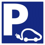 SIGNALETIQUE.BIZ FRANCE - PANNEAU PARKING BORNE CHARGEMENT VOITURE ÉLECTRIQUE. STICKER PARKING VOITURE ÉLECTRIQUE CHARGEMENT, PVC, ALU - ALUMINIUM 2