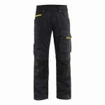 PANTALON DE TRAVAIL SERVICES STRETCH NOIR/JAUNE FLUORESCENT TAILLE 44 - BLAKLADER