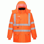 PORTWEST RT27 PARKA HI-VIS 7-EN-1 ORANGE - TAILLE S
