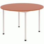 TABLE COMITE Ø 120 CM T2 - 4P PLAT STRAT ABS - ORANGE DE SIENNE/BLANC - RODET