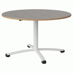 TABLE MALIBU Ø 120 T5 PC STRA ALAISÉ BÉTON F186/BLC 9016