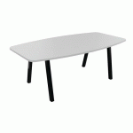 TABLE TONNEAU PARTAGE 200 X 100 CM GRIS / NOIR - BURONOMIC