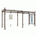 ABRI BUS PROVINCE 5 M VITRINE 1 BARD. LAT. BOULE MARRON 8017 - PROCITY