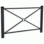 BARRIÈRE PAGODE 1.58 M - 2 POMMEAUX NOIRS - ZINC NOIR 9005 - PROCITY