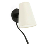 FARO BARCELONA - LUPE APPLIQUE MURALE AVEC LECTEUR NOIRE/BEIGE