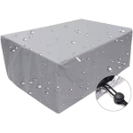 GROOFOO - HOUSSE DE MOBILIER D'EXTÉRIEUR,BACHE IMPERMÉABLE COUPE-VENT ANTI-UV,HOUSSE DE PROTECTION RECTANGULAIRE EN TISSU OXFORD 210D ARGENT 170X 94