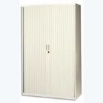 MT INTERNATIONAL ARMOIRE HAUTE MÉTAL MONOBLOC CORPS ET RIDEAUX BEIGE 4 TABLETTES - DIM. 120X198X43 CM