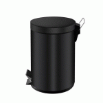 POUBELLE MÉTAL À PÉDALE RONDE, 3 LITRES, NOIR