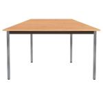 TABLE MODULAIRE DOMINO TRAPÈZE - L. 120 X P. 60 CM - PLATEAU HÊTRE - PIEDS GRIS