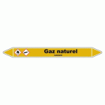 LOT DE 3 - MARQUEUR DE TUYAUTERIE - GAZ NATUREL - NFX 08-105 - VINYLE 355 X 37 MM