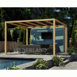 PERGOLA EN BOIS LAMELLÉ-COLLÉ SANTANDER 6X4 M MADERLAND