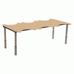 TABLE ERGO TECHNIC 205X110 RÉGLABLE COMPACT ÉRABLE/GRIS - SUNSET CREATION