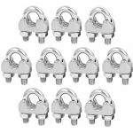 INEASICER - 10 PIECES M5 U-SHAPED CLAMP WIRE ROPE CLAMP U-SHAPED CLAMPS, STAINLESS STEEL FOR TENSIONING WIRE ROPES FOR INDUSTRY, HOUSEHOLD, SHIPPING,