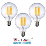 3 AMPOULE LED FILAMENT E27 18W G95 2700K V-TAC VT-2338 SKU 2803