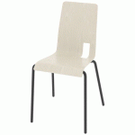 CHAISE COQUE SODA 4 PIEDS IXIA ACIER - BLANC PASTEL/CARBONE - RODET