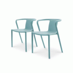 FAUTEUIL DE JARDIN EMPILABLE DIEGO AZUR EN LOT - DCBGARDEN