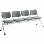 POUTRE CAMPUS TAPISSÉE TISSU POUR VISITEUR - 4 PLACES - GRIS - QUADRIFOGLIO