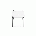 TABLE BASSE MEET H.40 X L.50 X P.50 CM PLATEAU BLANC PIÈTEMENT NOIR
