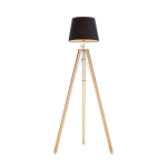 ARGON LAMPADAIRE AMUR, TRÉPIED, SUPPORT BOIS, NOIR