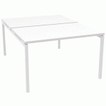 BUREAU BENCH L.120XP.163CM IDEA PIED 01 BLANC/BLANC - QUADRIFOGLIO