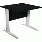 BUREAU DROIT PIEDS L EN MÉTAL FAST - 80 CM - NOIR - ALU