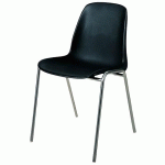 LOT DE 4 - CHAISE SORA - COQUE POLYPROPYLÈNE - PIEDS MÉTAL - NOIR