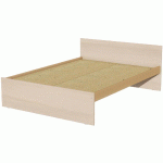 LIT TÊTE ET PIED DROIT SOMMIER AGGLO 140X190CM IDENTITÉ ARGENT/PIN - MANUTAN COLLECTIVITÉS