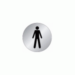 PLAQUE SIGNALÉTIQUE EN ALUMINIUM BROSSÉ ''TOILETTE HOMME'' D.75MM - NOVAP - 4383026