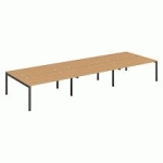 PÔLE 6 BUREAUX L 480 CM PLATEAUX HÊTRE, PIÈTEMENT MÉTAL ANTHRACITE - TEAM LINE