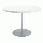 TABLE DE RÉUNION RONDE ECLA BLANC Ø 120 CM PIÉTEMENT ALUMINIUM