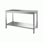 TABLE DE TRAVAIL PROFESSIONNELLE EN ACIER INOXYDABLE 10X7, AVEC ÉTAGÈRE BASSE
