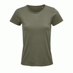 TEE-SHIRT PERSONNALISABLE FEMME COTON ORGANIQUE BIO JERSEY 150 KAKI