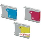 LOT DE 3 CARTOUCHES COMPATIBLE BROTHER LC970 COULEUR