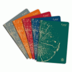 LOT DE 5 - CAHIER PIQUÉ FOREVER PREMIUM 100% RECYCLÉ A4 96 PAGES LIGNÉ PAPIER RECYCLÉ BLANC 90 G - ASSORTIS