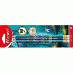 LOT DE 8 - CRAYON DE PAPIER DRAGON, AVEC GOMME, HB, BLISTER DE 6