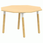 TABLE 4 PIEDS INCLIN MÉT/BOIS OCT Ø120 T1 STRA ABS HÊTRE/ALU