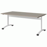 TABLE MALIBU 160X80 T4 DL STRA ABS GRIS U727/BLC 9016