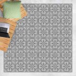 MICASIA - TAPIS EN VINYLE - TILE PATTERN FARO GREY - CARRÉ 1:1 DIMENSION HXL: 100CM X 100CM