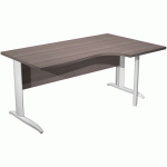 BUREAU 90° PIEDS L MÉTAL FAST - 160CM - FRÊNE - BLANC