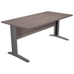 BUREAU DROIT PRONTO MÉTAL - L.160 X P.80 CM - PLATEAU CENDRE - PIEDS L ANTHRACITE