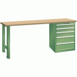 ÉTABLIS VERT 1500X800X900 CAP. 1500KG ET 5 TIR. 75KG - LISTA