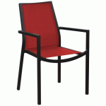 FAUTEUILS CLARA ROUGE/ALU GRAPHITE - PROLOISIRS
