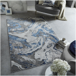 FLAIR RUGS - TAPIS EFFET 3D POUR SALON MARBLED BLEU MARINE 120X170 - BLEU MARINE