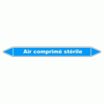 LOT DE 3 - MARQUEUR DE TUYAUX - AIR COMPRIMÉ STÉRILE - VINYLE LAMINÉ 150 X 12 MM