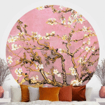 MICASIA - PAPIER PEINT ROND AUTOCOLLANT - VINCENT VAN GOGH - ALMOND BLOSSOM IN PALE PINK Ø 50CM