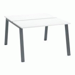 PÔLE DE 2 BUREAUX DROITS BLANC L 120 X P 60 CM, PIÉTEMENT MÉTAL ANTHRACITE - ARCH