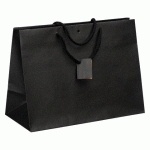 SACS KRAFT NOIR INTENSE POIGNÉES CORDELIÈRES 29 X 39 X 18 CM - 10 SACS